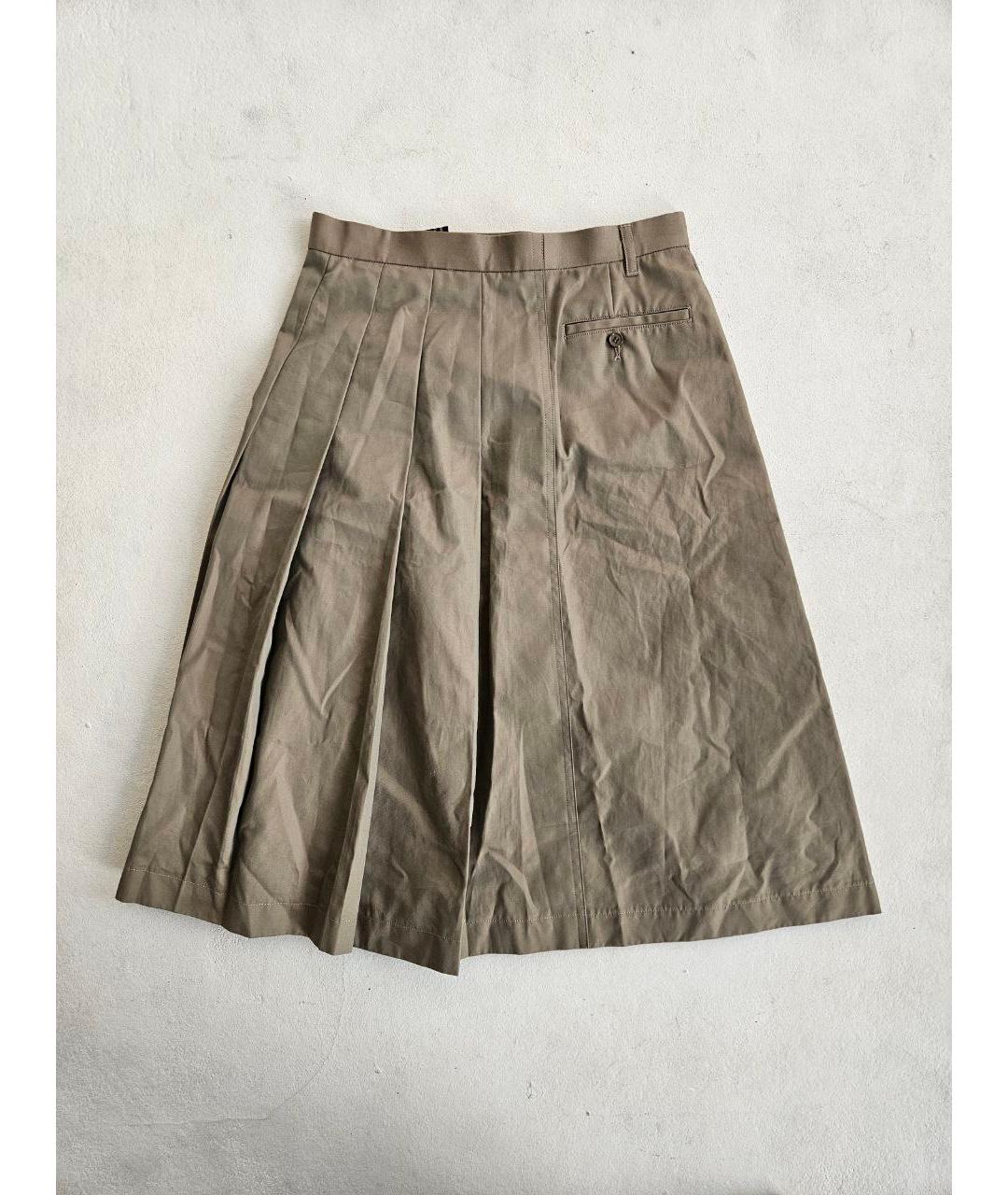 COMME DES GARÇONS Хаки хлопковая юбка миди, фото 7