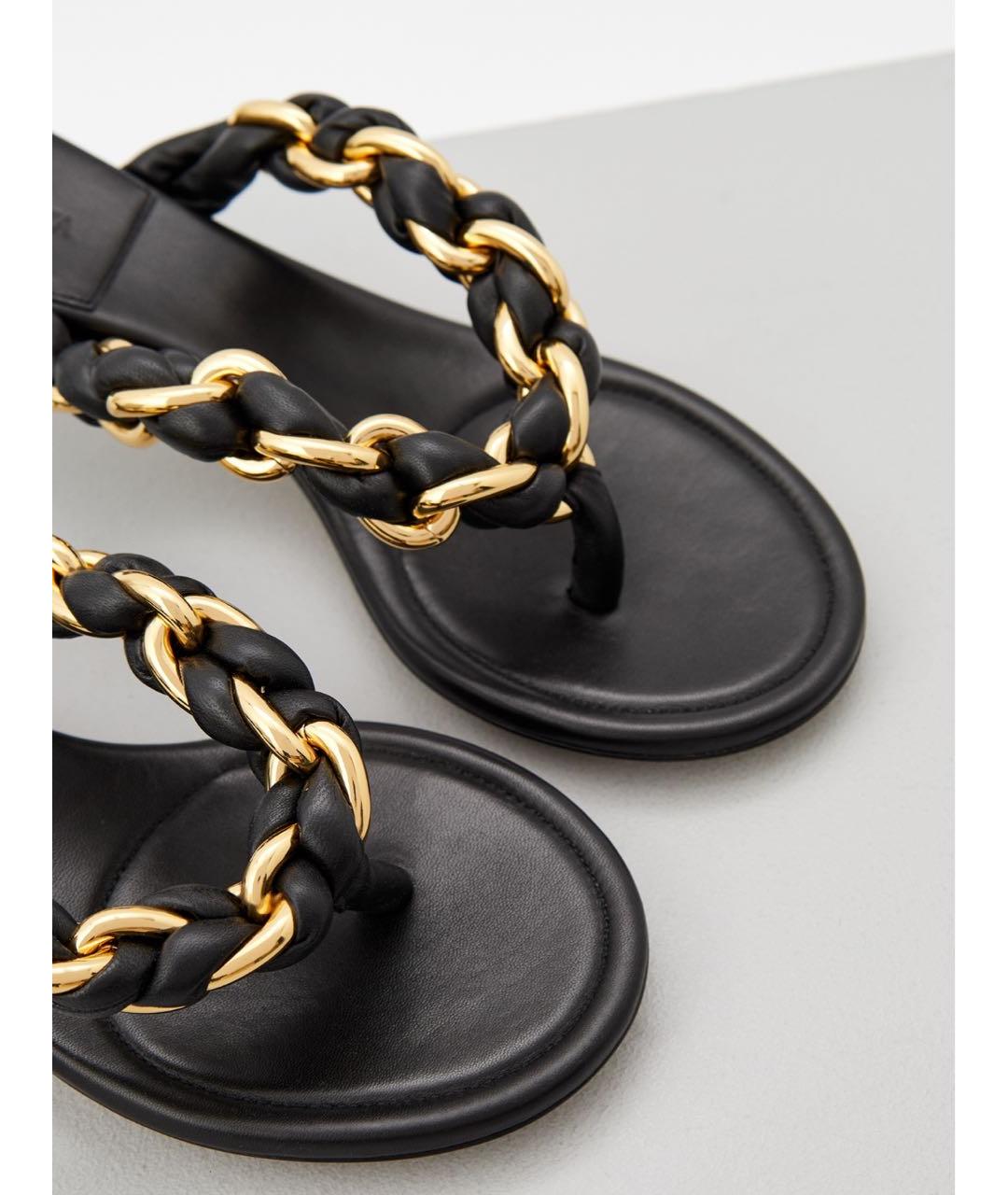 BOTTEGA VENETA Черные кожаные сабо, фото 2