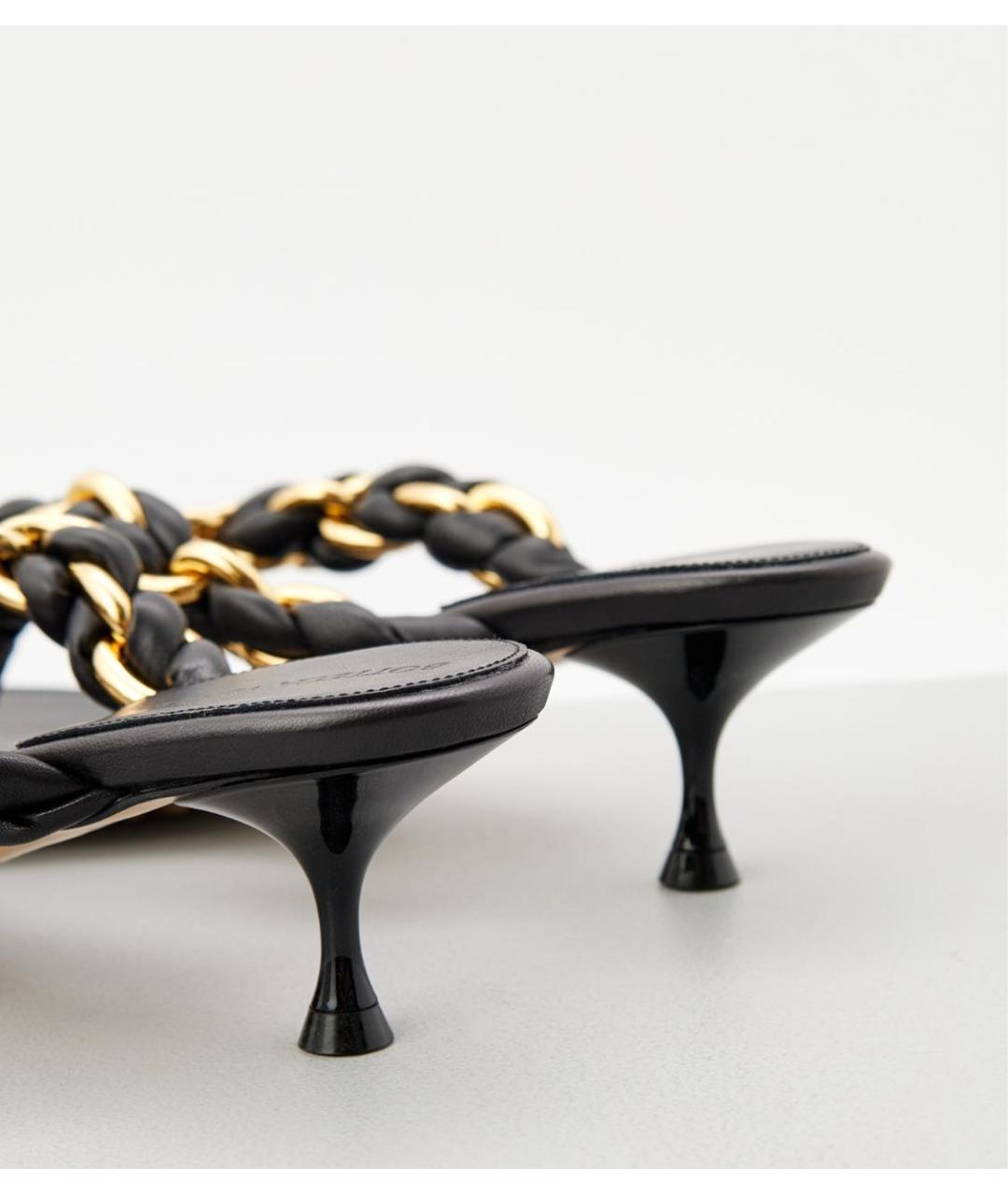 BOTTEGA VENETA Черные кожаные сабо, фото 3