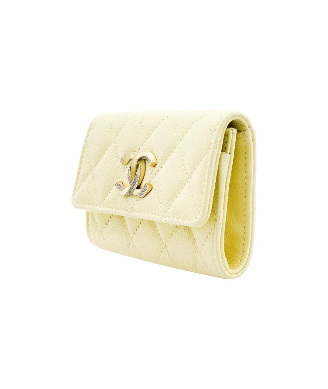 CHANEL Желтый кожаный кошелек, фото 2