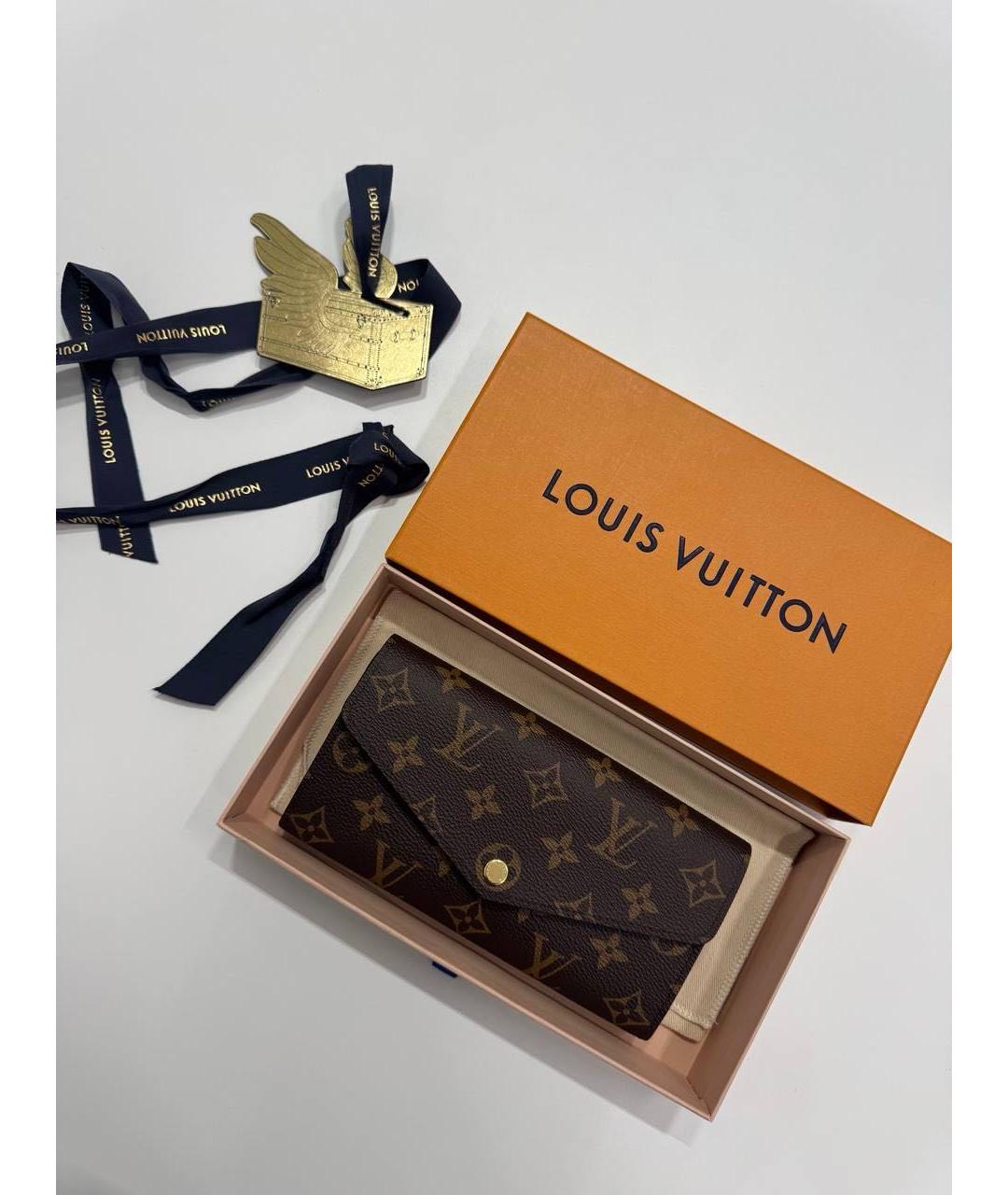 LOUIS VUITTON Коричневый кошелек из искусственной кожи, фото 6