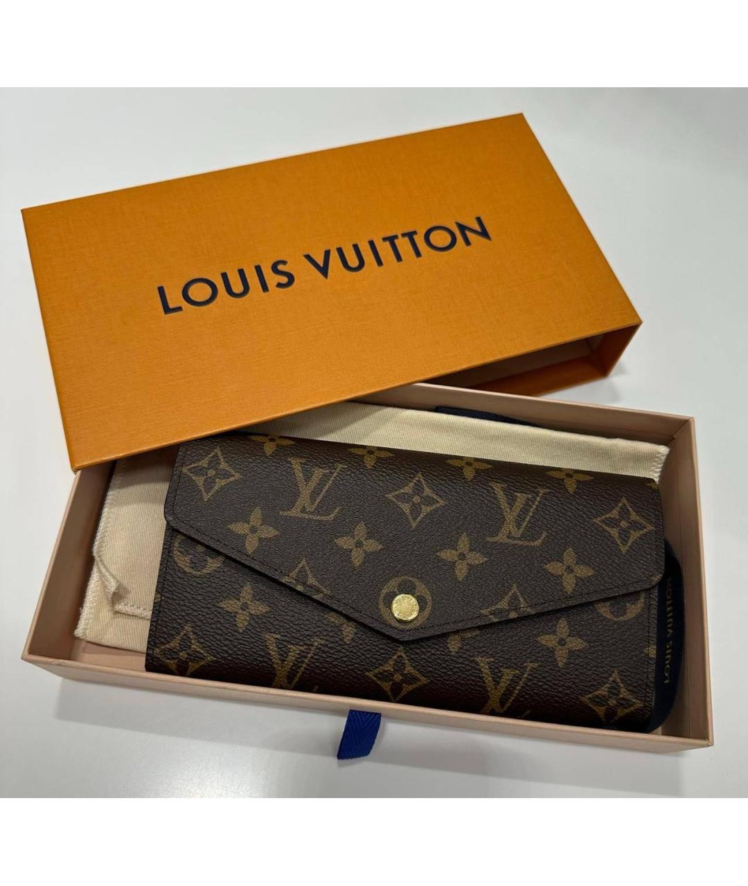 LOUIS VUITTON Коричневый кошелек из искусственной кожи, фото 7