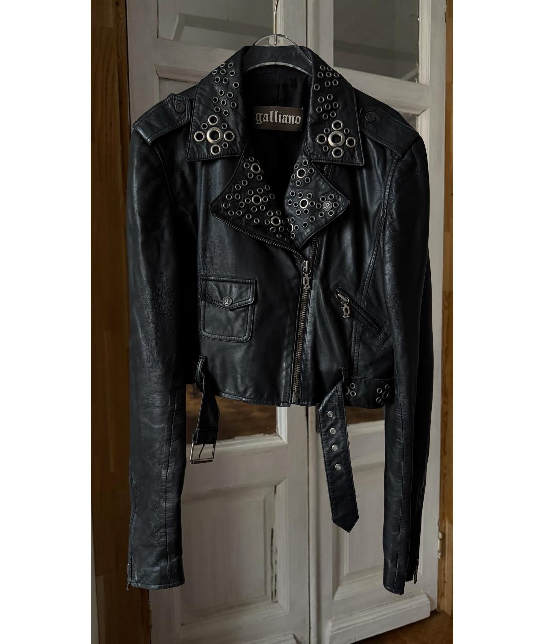 JOHN GALLIANO Черная кожаная куртка, фото 6