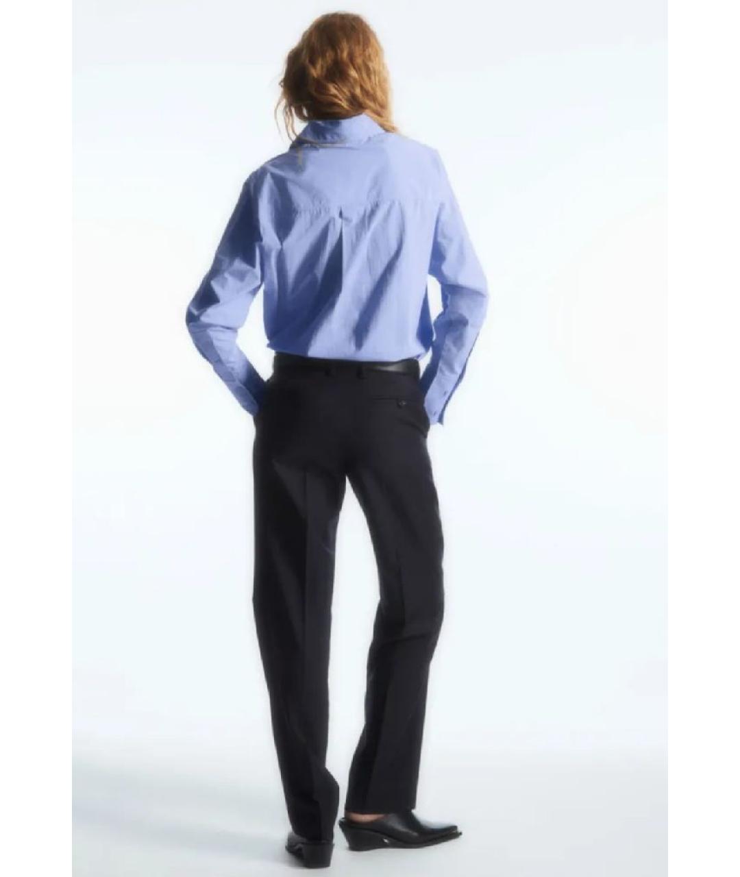 COS Темно-синие шерстяные брюки узкие, фото 3