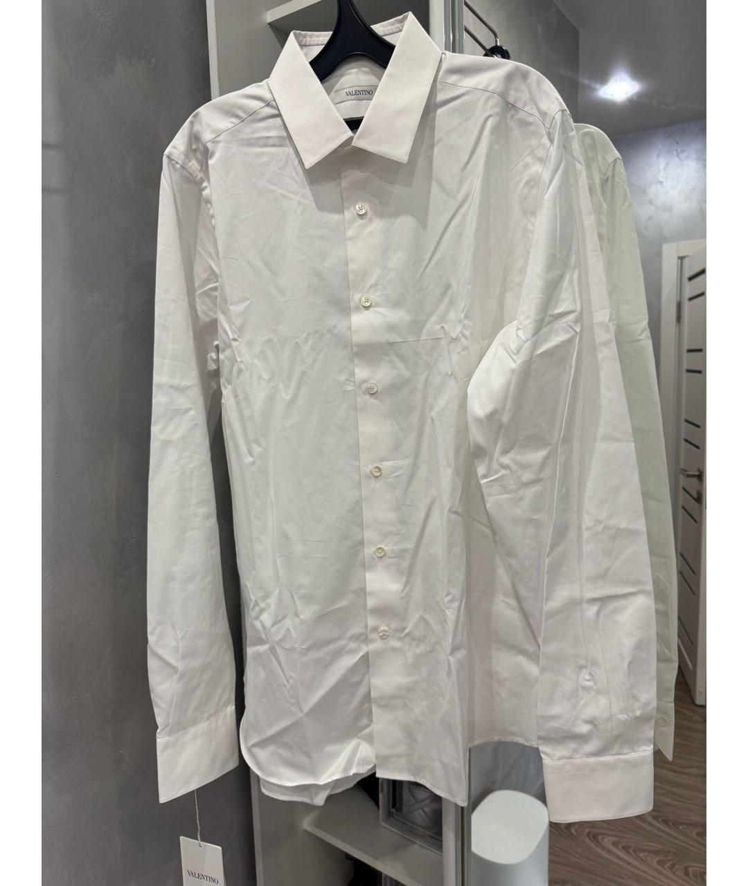 VALENTINO Белая хлопковая классическая рубашка, фото 9