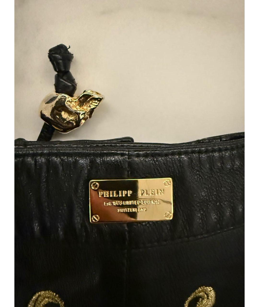 PHILIPP PLEIN Черные кожаные шорты, фото 6