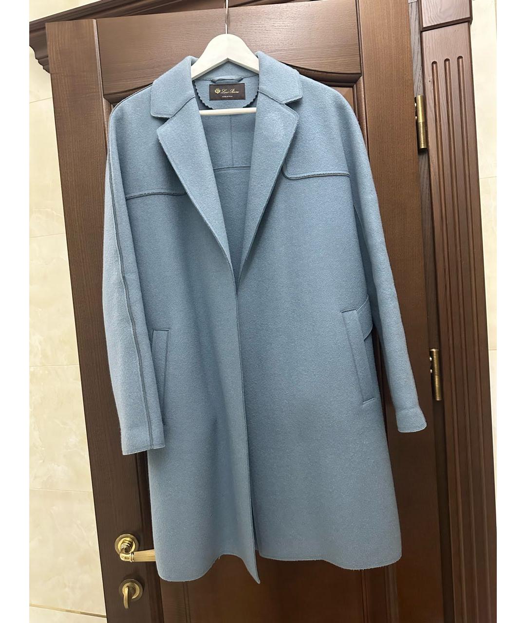 LORO PIANA Голубое кашемировое пальто, фото 7