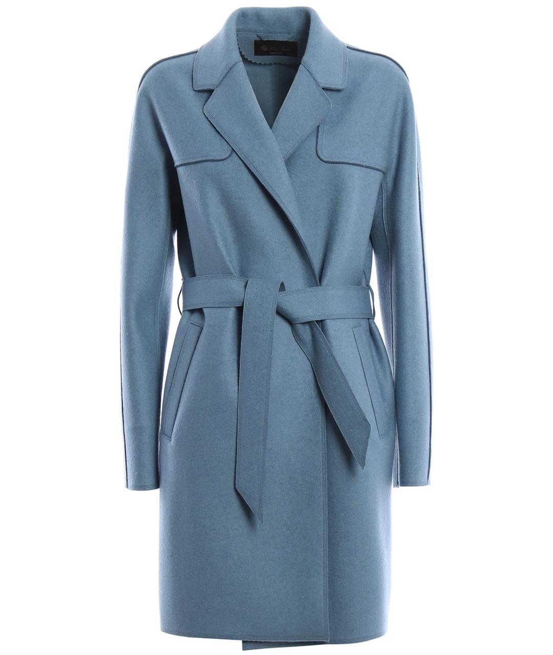 LORO PIANA Голубое кашемировое пальто, фото 1