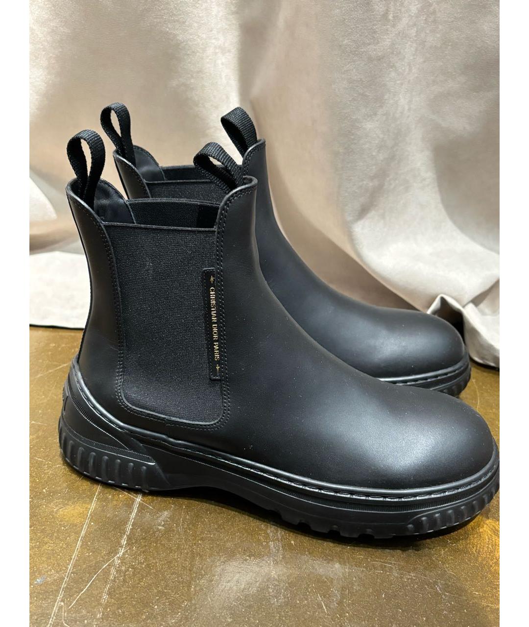 CHRISTIAN DIOR Черные кожаные ботинки, фото 8