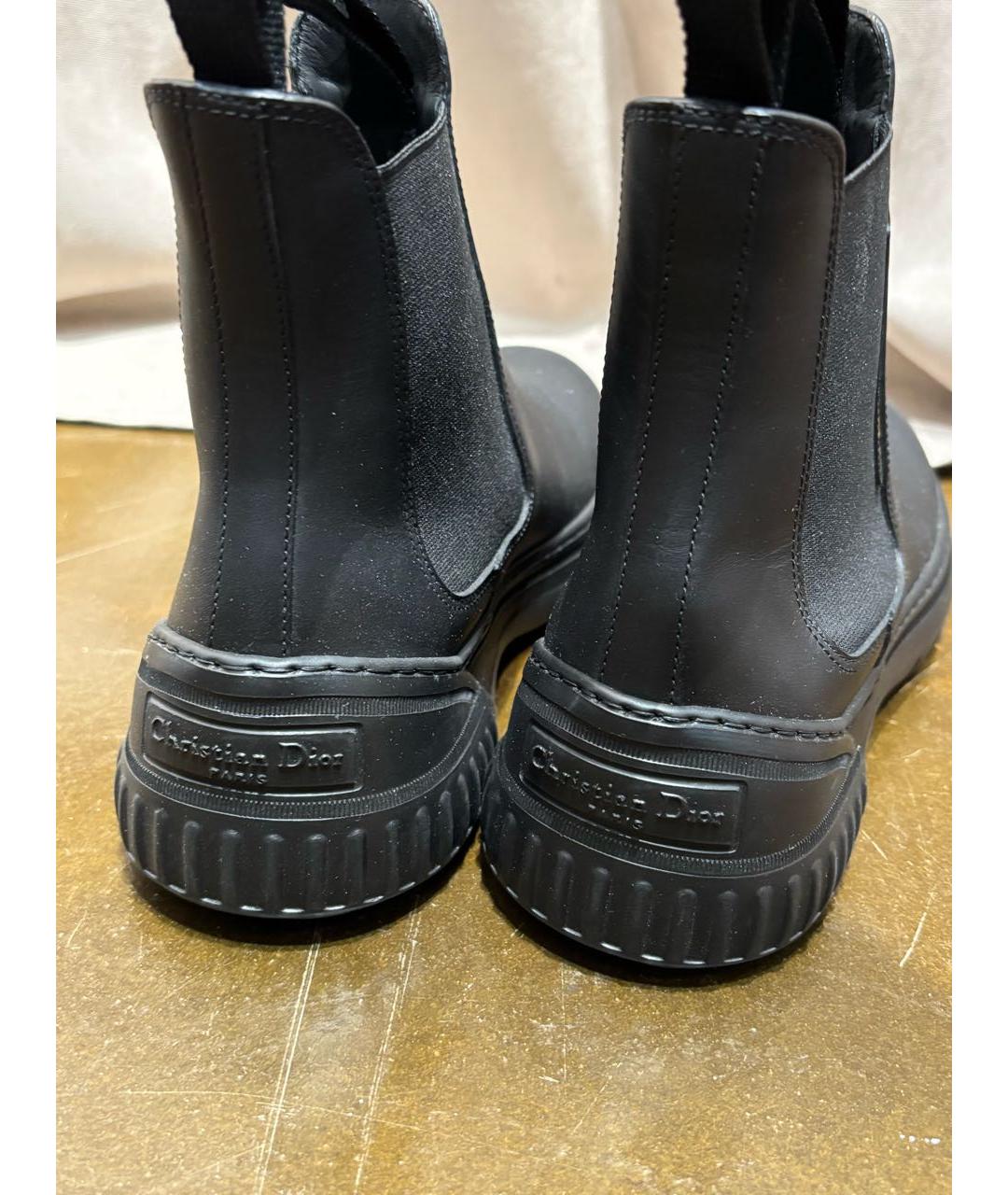 CHRISTIAN DIOR Черные кожаные ботинки, фото 4
