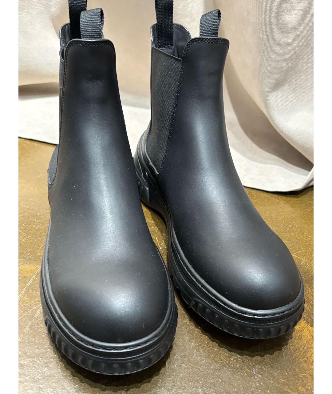 CHRISTIAN DIOR Черные кожаные ботинки, фото 2