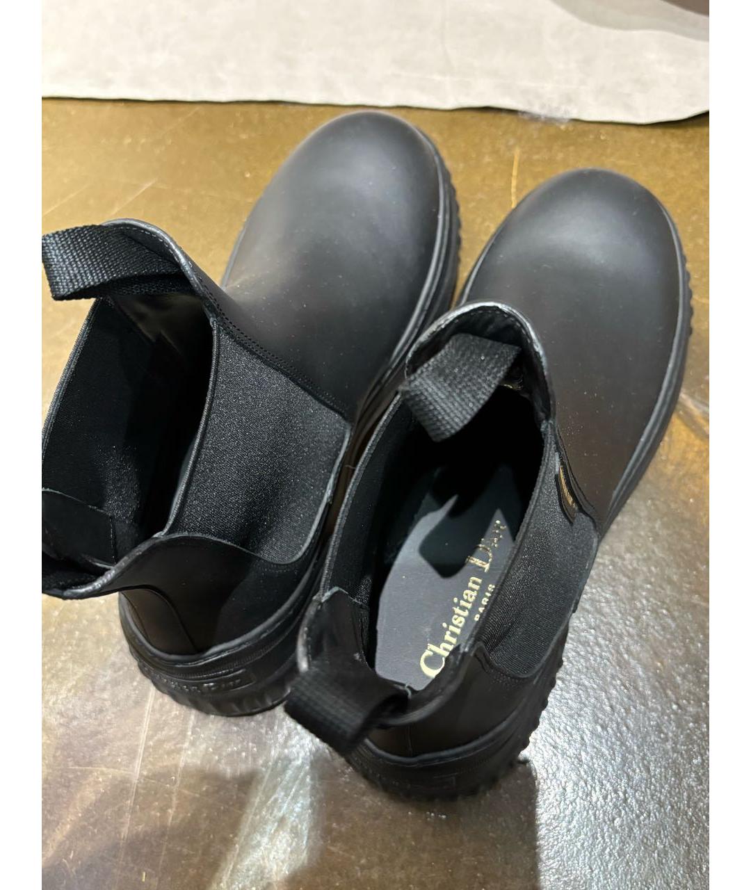 CHRISTIAN DIOR Черные кожаные ботинки, фото 3