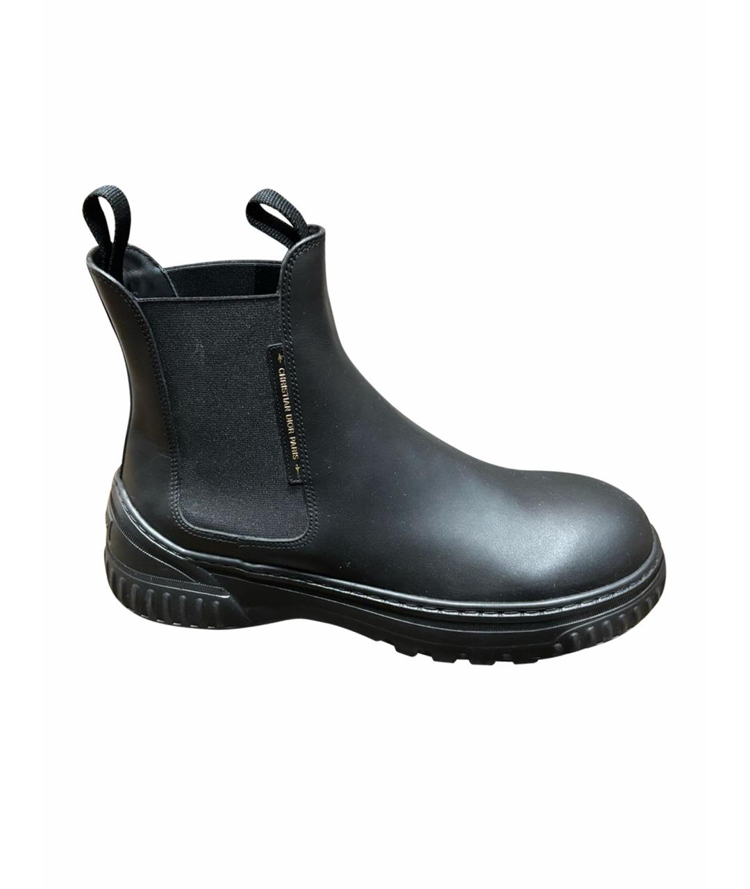 CHRISTIAN DIOR Черные кожаные ботинки, фото 1