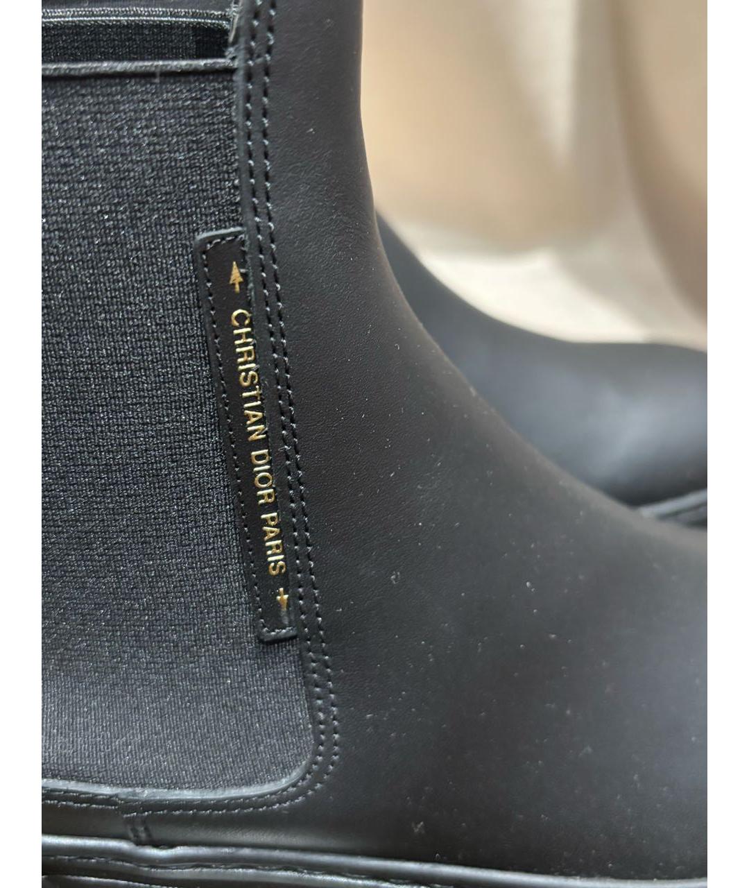 CHRISTIAN DIOR Черные кожаные ботинки, фото 6