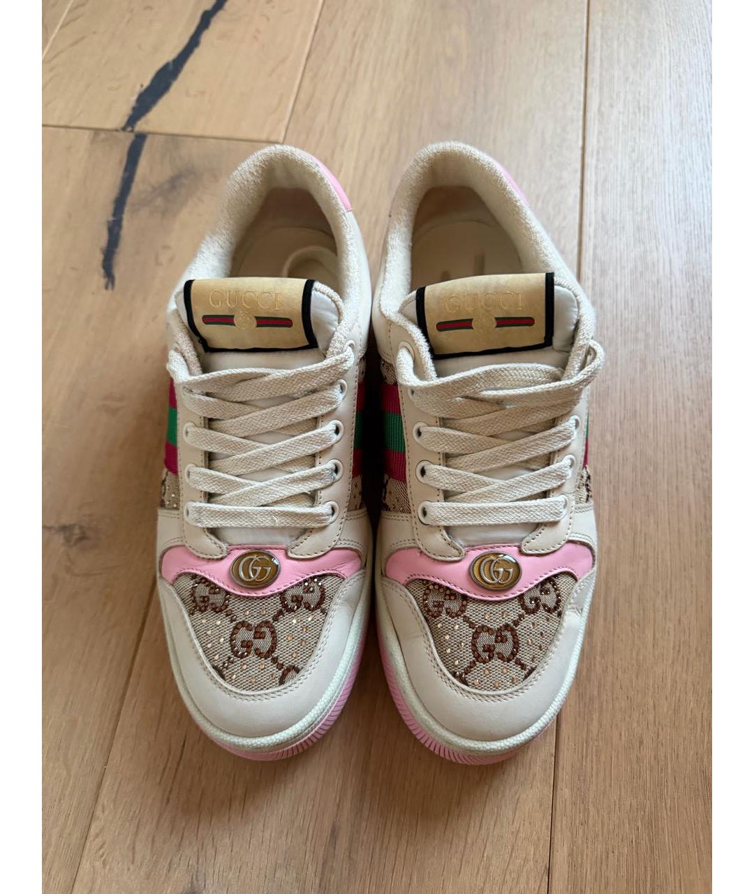 GUCCI Розовые текстильные кеды, фото 2