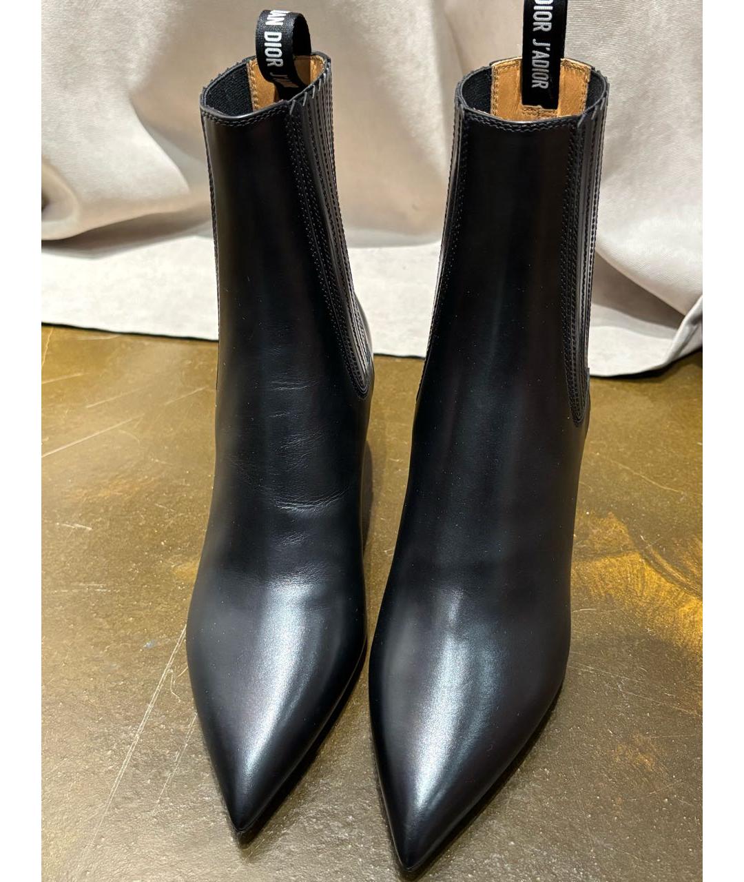 CHRISTIAN DIOR Черные кожаные ботильоны, фото 2