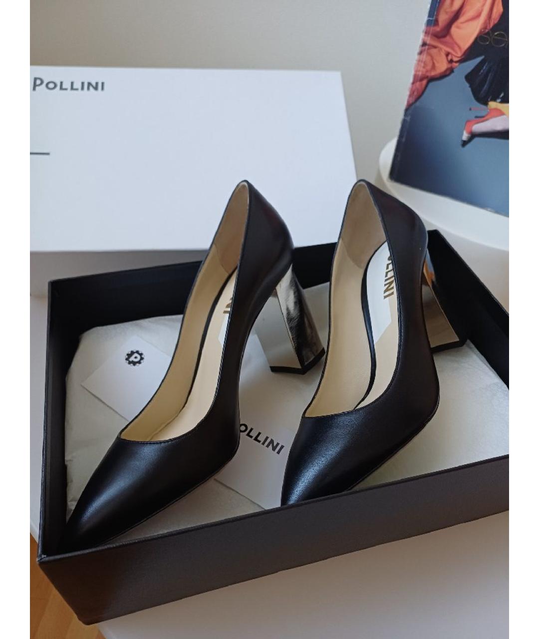 POLLINI Черные кожаные туфли, фото 6