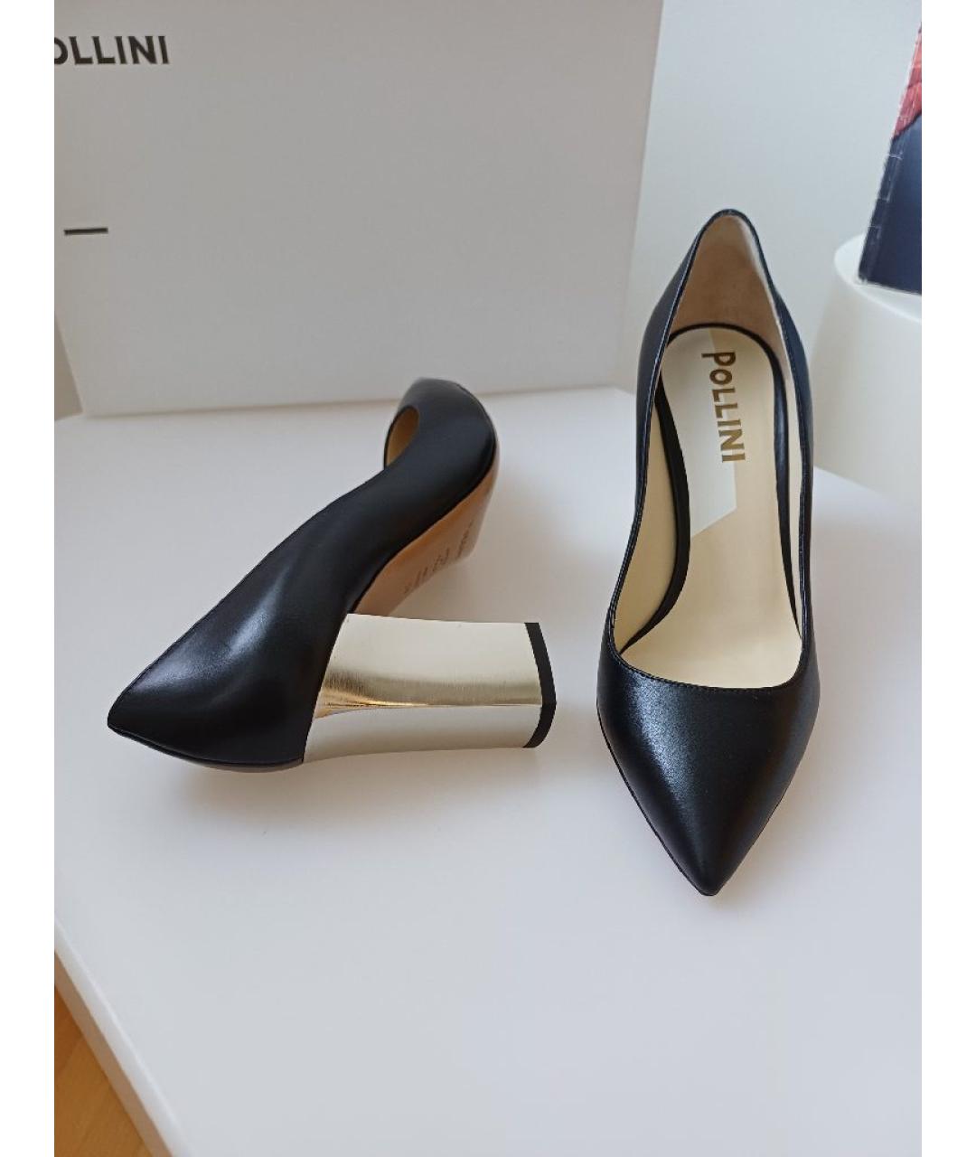POLLINI Черные кожаные туфли, фото 4