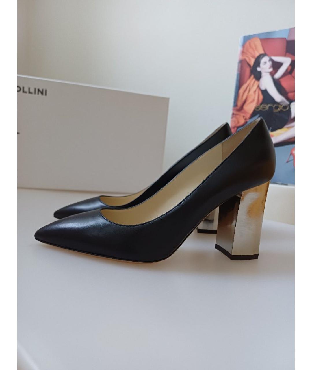 POLLINI Черные кожаные туфли, фото 2