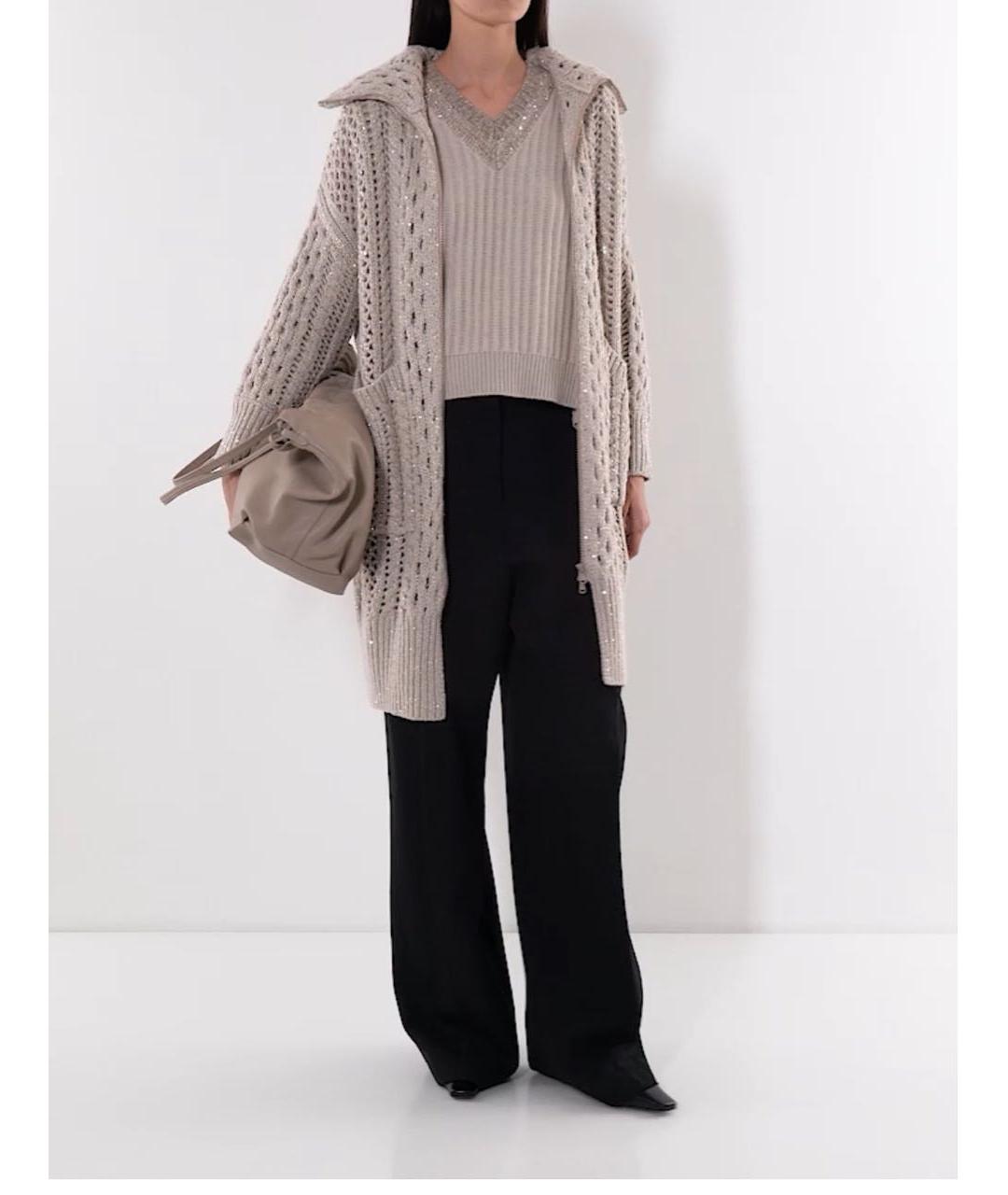 BRUNELLO CUCINELLI Бежевый кашемировый джемпер / свитер, фото 5