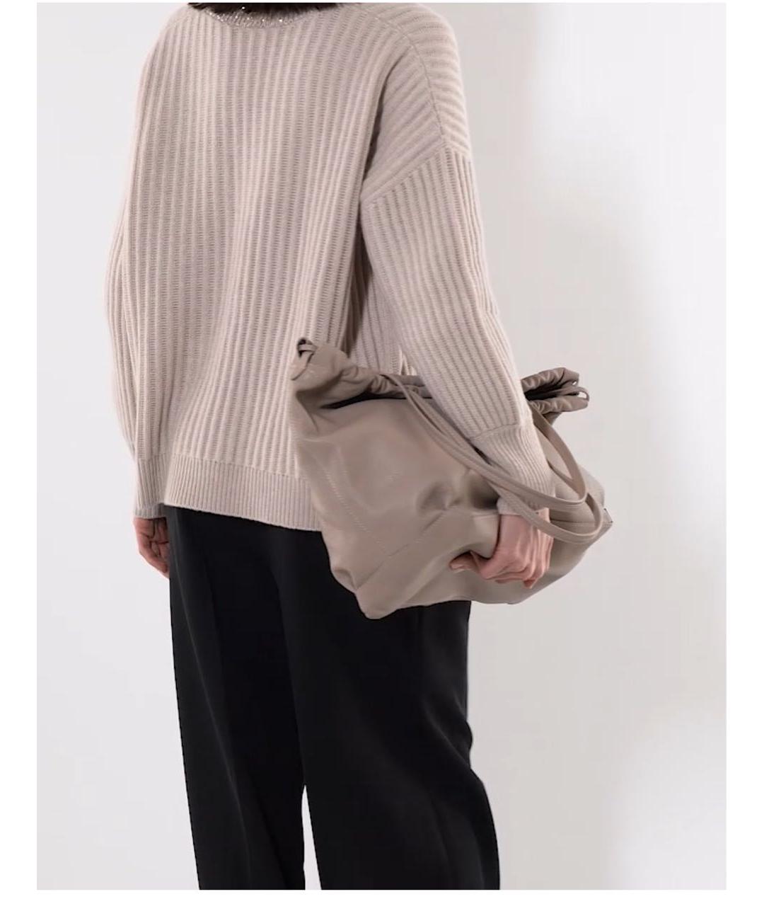 BRUNELLO CUCINELLI Бежевый кашемировый джемпер / свитер, фото 6