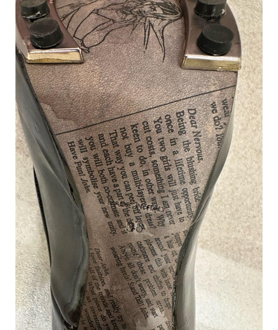 JOHN GALLIANO Черные туфли из лакированной кожи, фото 7