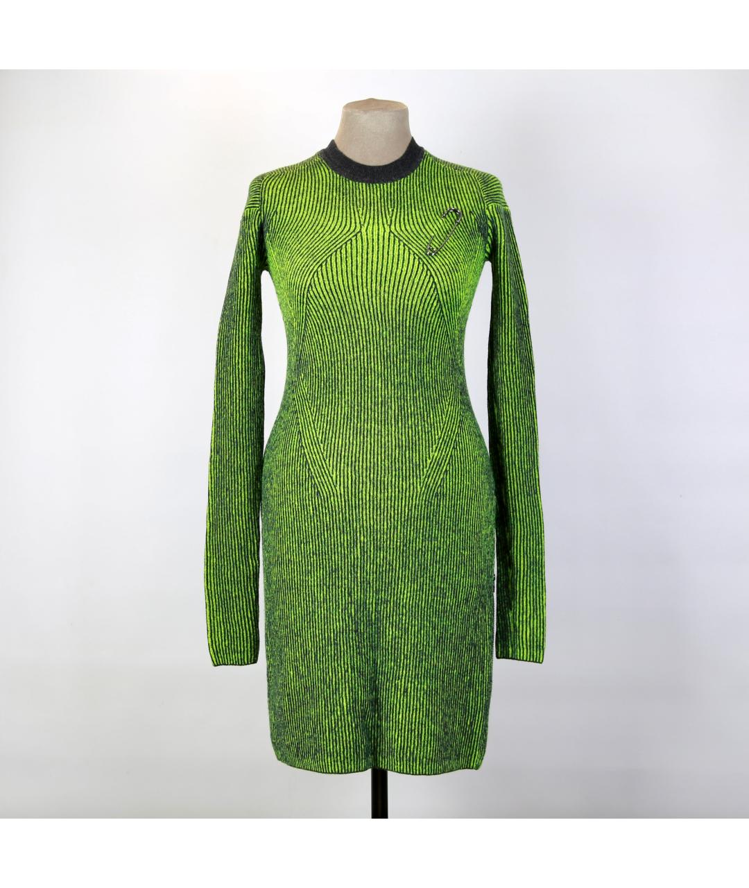 Y-3 Зеленые шерстяное повседневное платье, фото 10