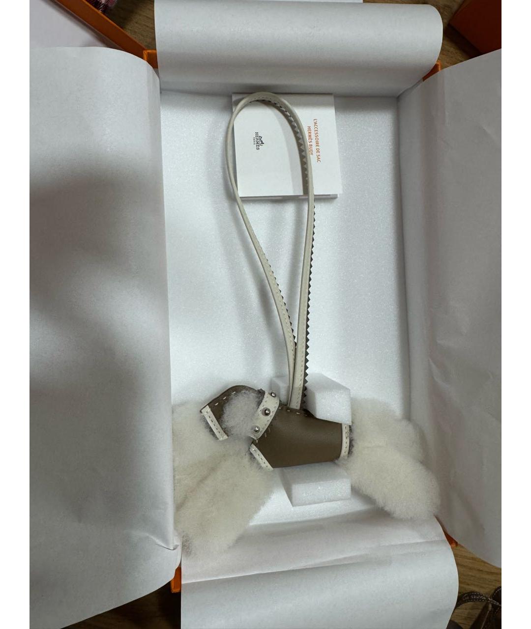 HERMES Коричневый брелок, фото 3