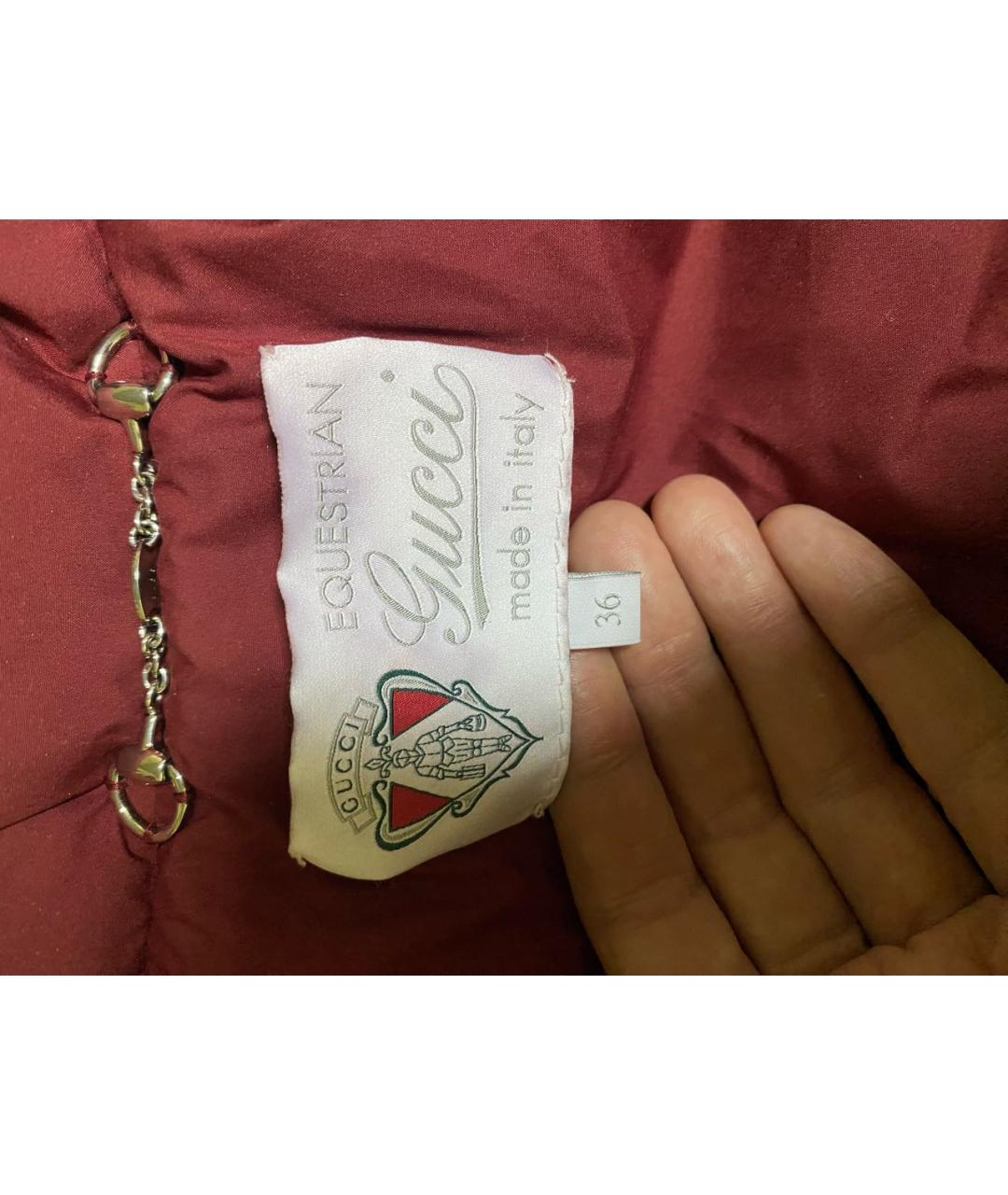 GUCCI Бордовая хлопковая куртка, фото 3