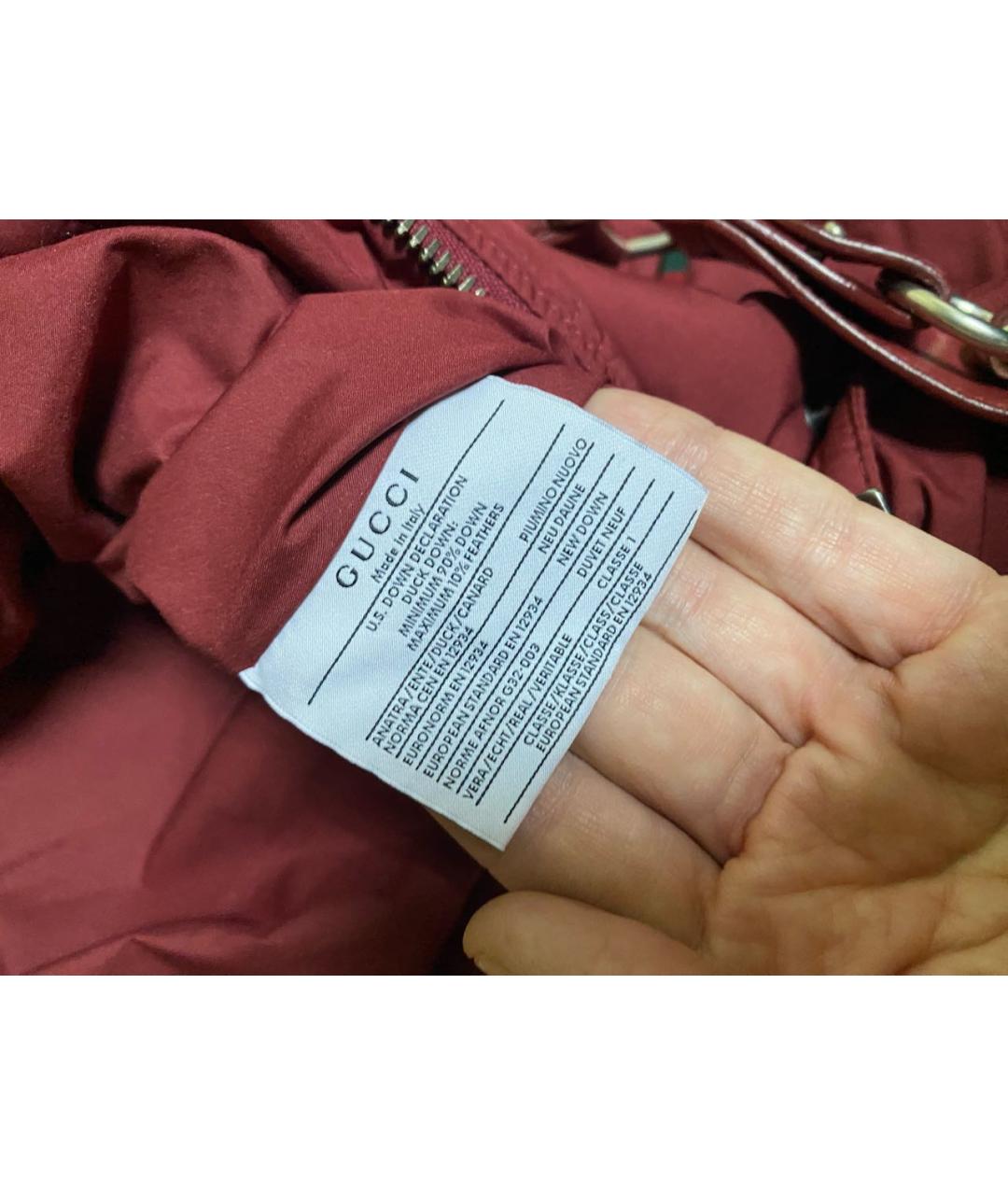 GUCCI Бордовая хлопковая куртка, фото 6