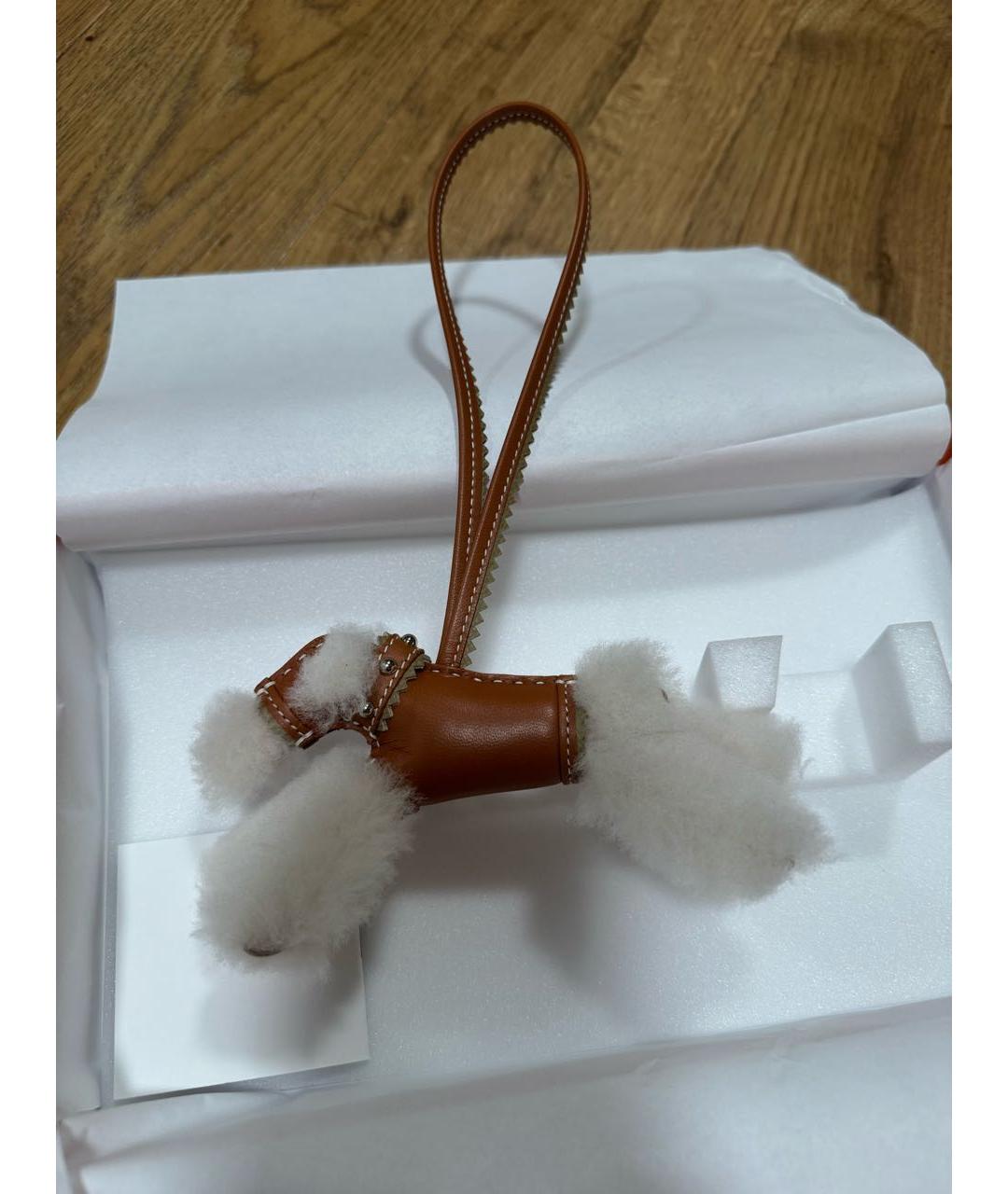 HERMES Коричневый брелок, фото 3