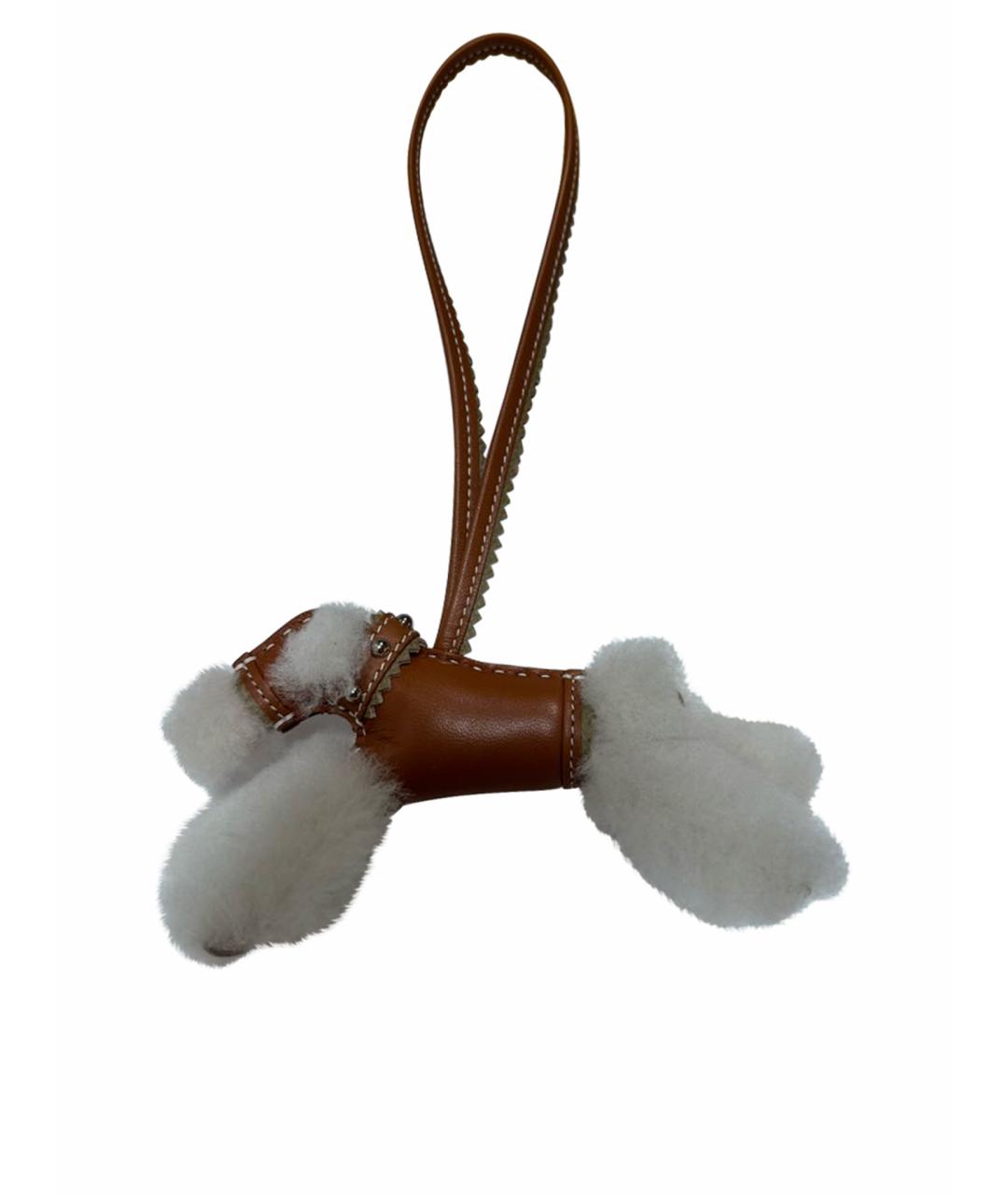 HERMES Коричневый брелок, фото 1