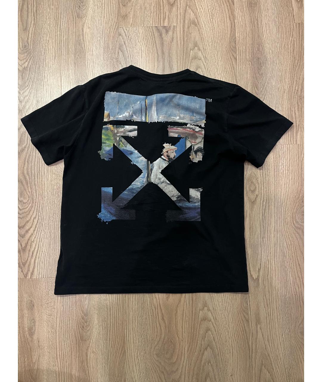 OFF-WHITE Черная хлопковая футболка, фото 2