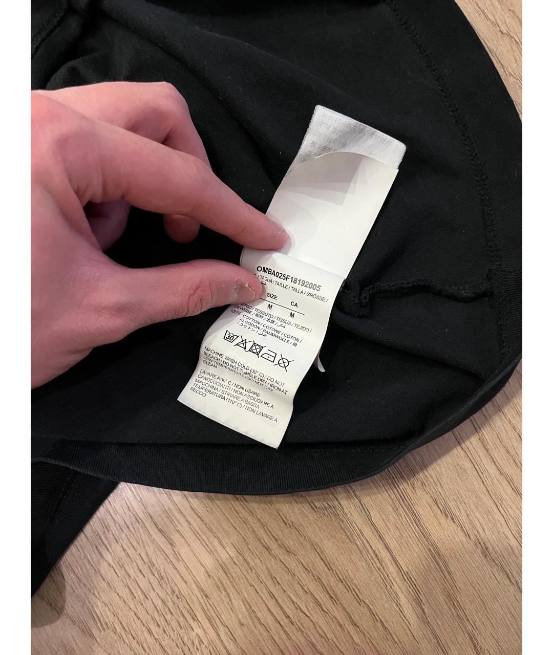 OFF-WHITE Черная хлопковая футболка, фото 5