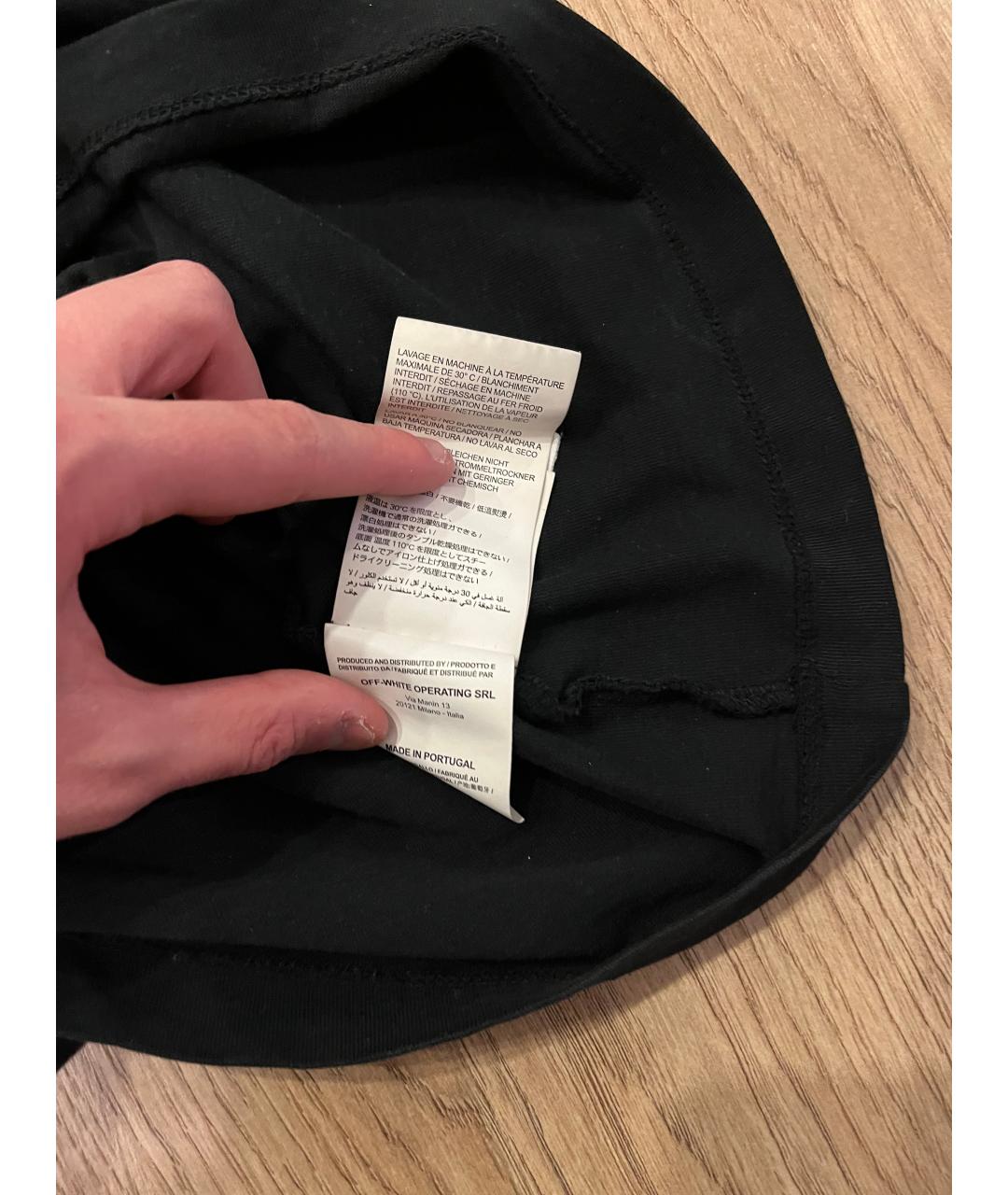 OFF-WHITE Черная хлопковая футболка, фото 6