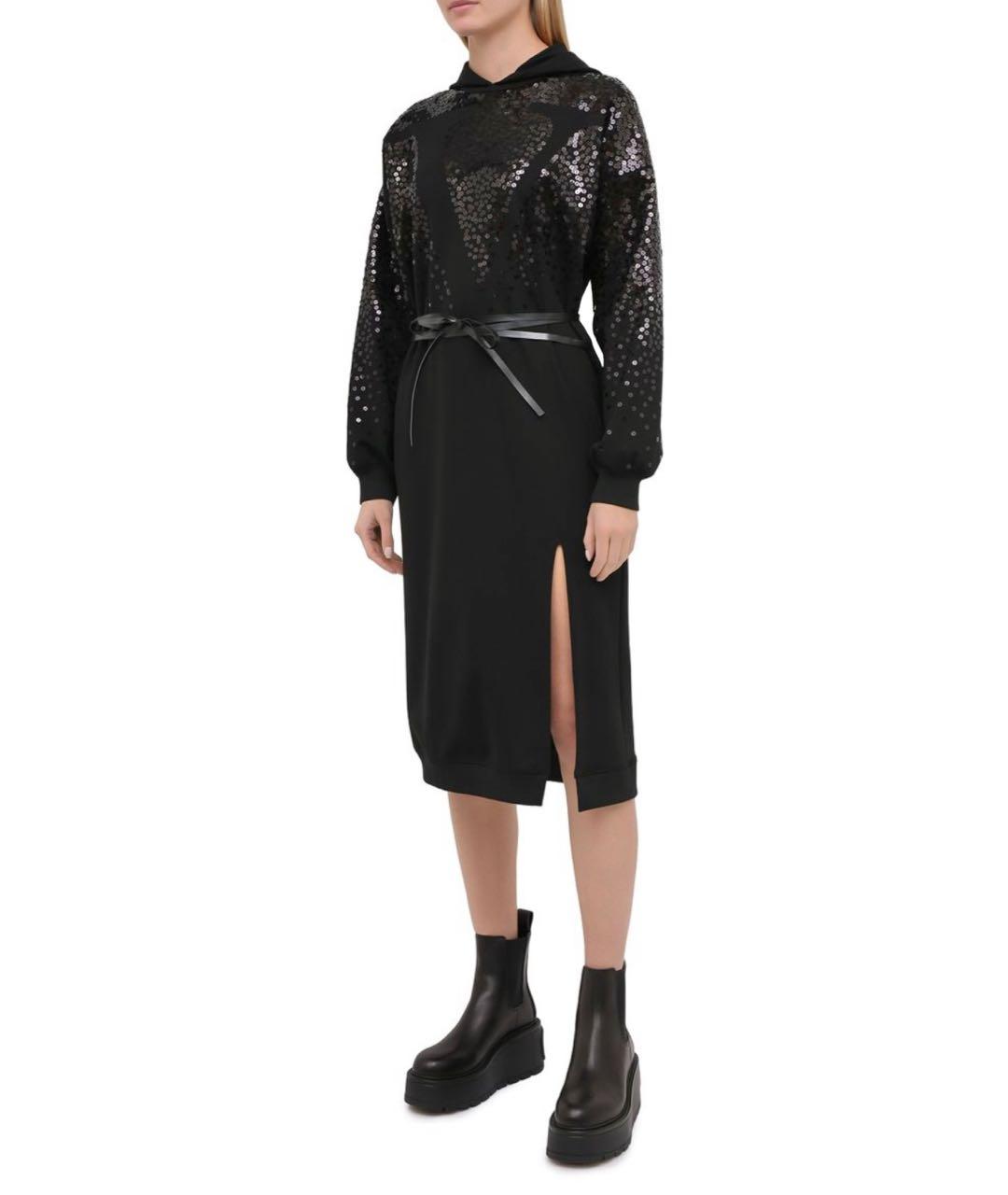 VALENTINO Черное хлопковое повседневное платье, фото 3