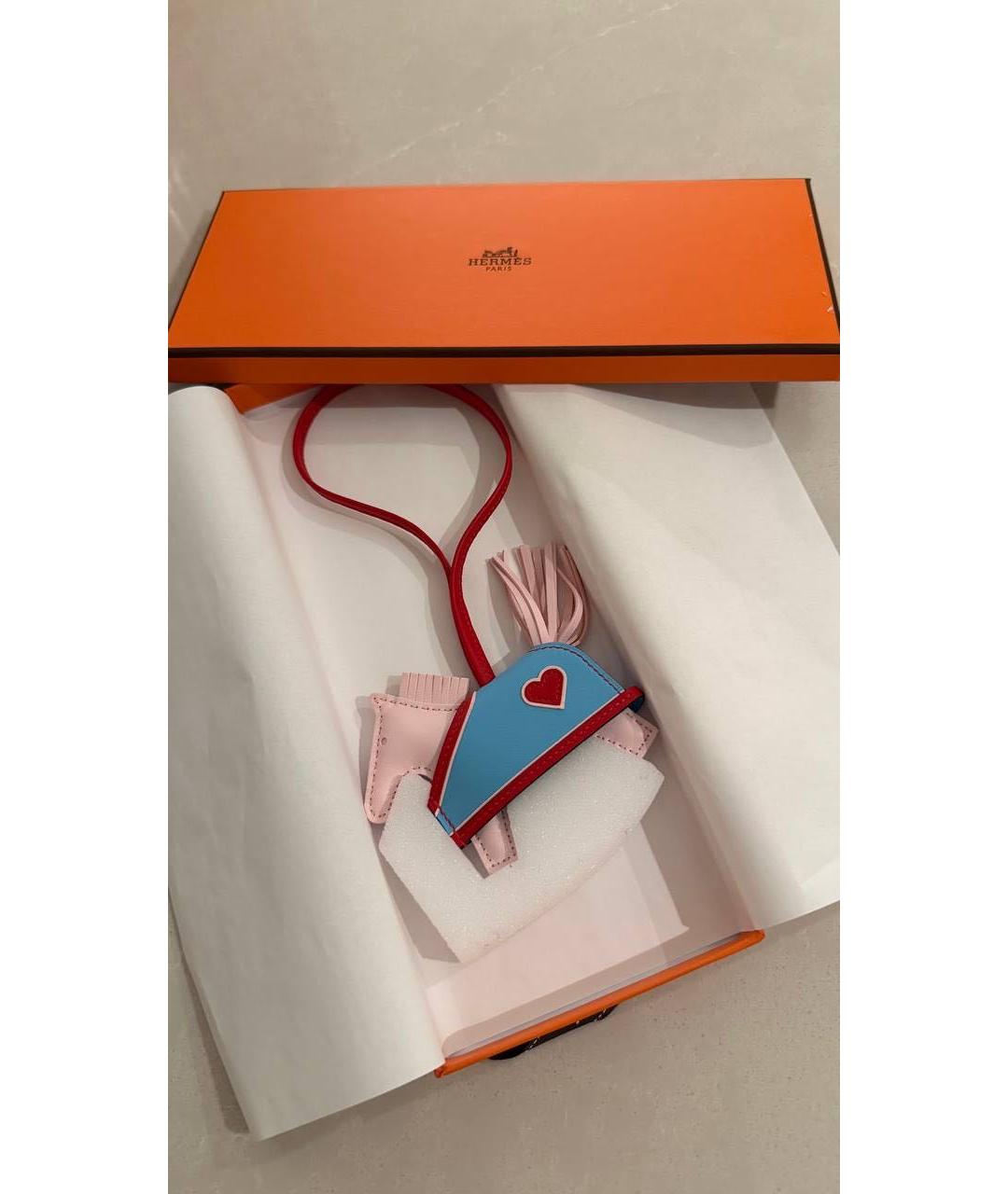 HERMES Розовый брелок, фото 2