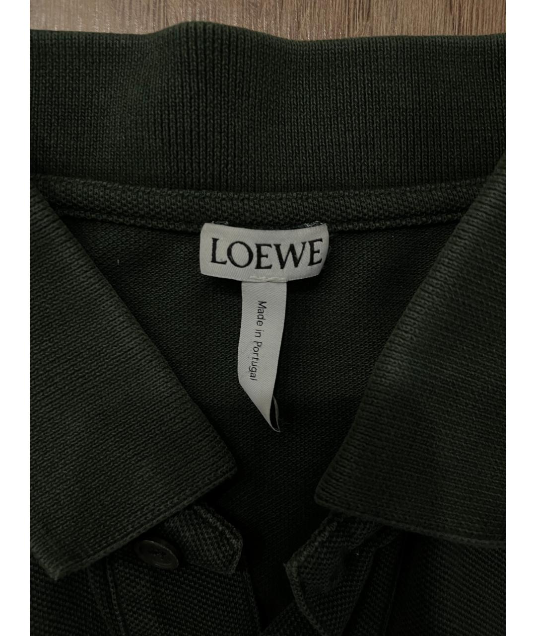 LOEWE Зеленые хлопковое поло с коротким рукавом, фото 3