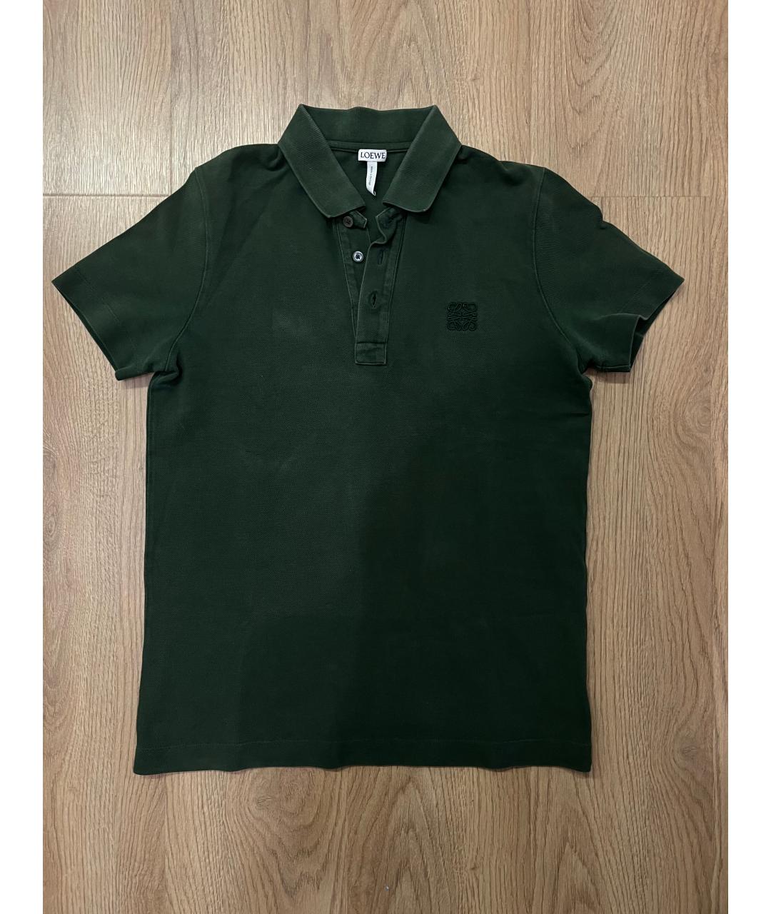 LOEWE Зеленые хлопковое поло с коротким рукавом, фото 5