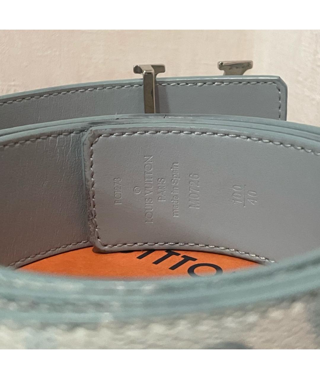 LOUIS VUITTON Голубой кожаный ремень, фото 3