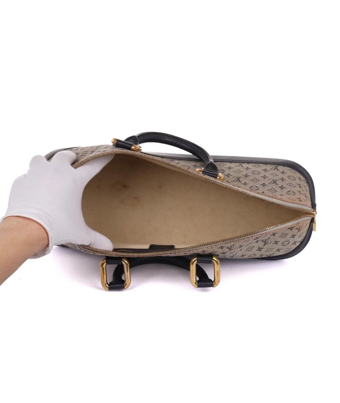 LOUIS VUITTON Темно-синяя тканевая сумка с короткими ручками, фото 6