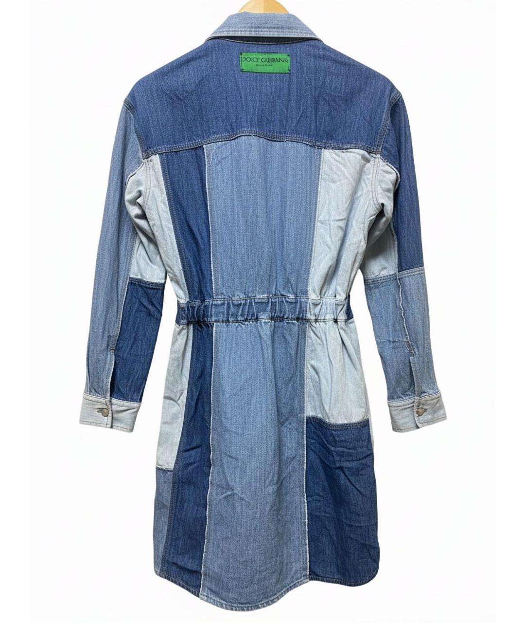 DOLCE&GABBANA Голубое деним повседневное платье, фото 2