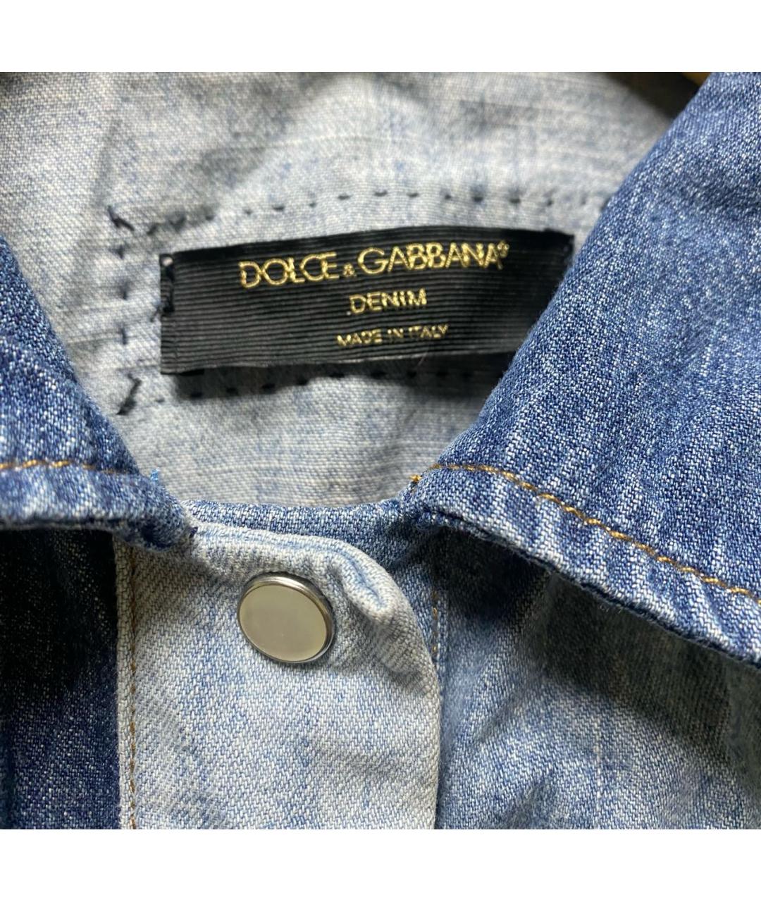 DOLCE&GABBANA Голубое деним повседневное платье, фото 4