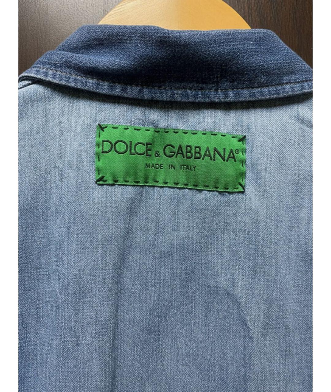 DOLCE&GABBANA Голубое деним повседневное платье, фото 3