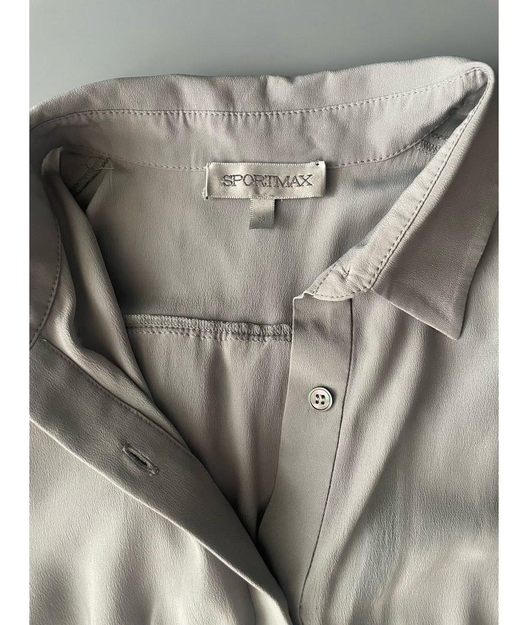 SPORT MAX CODE Серая шелковая футболка, фото 3