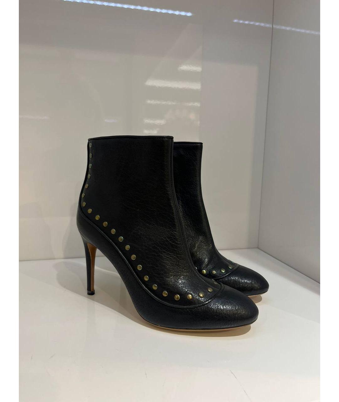 ROBERTO CAVALLI Черные кожаные ботинки, фото 2