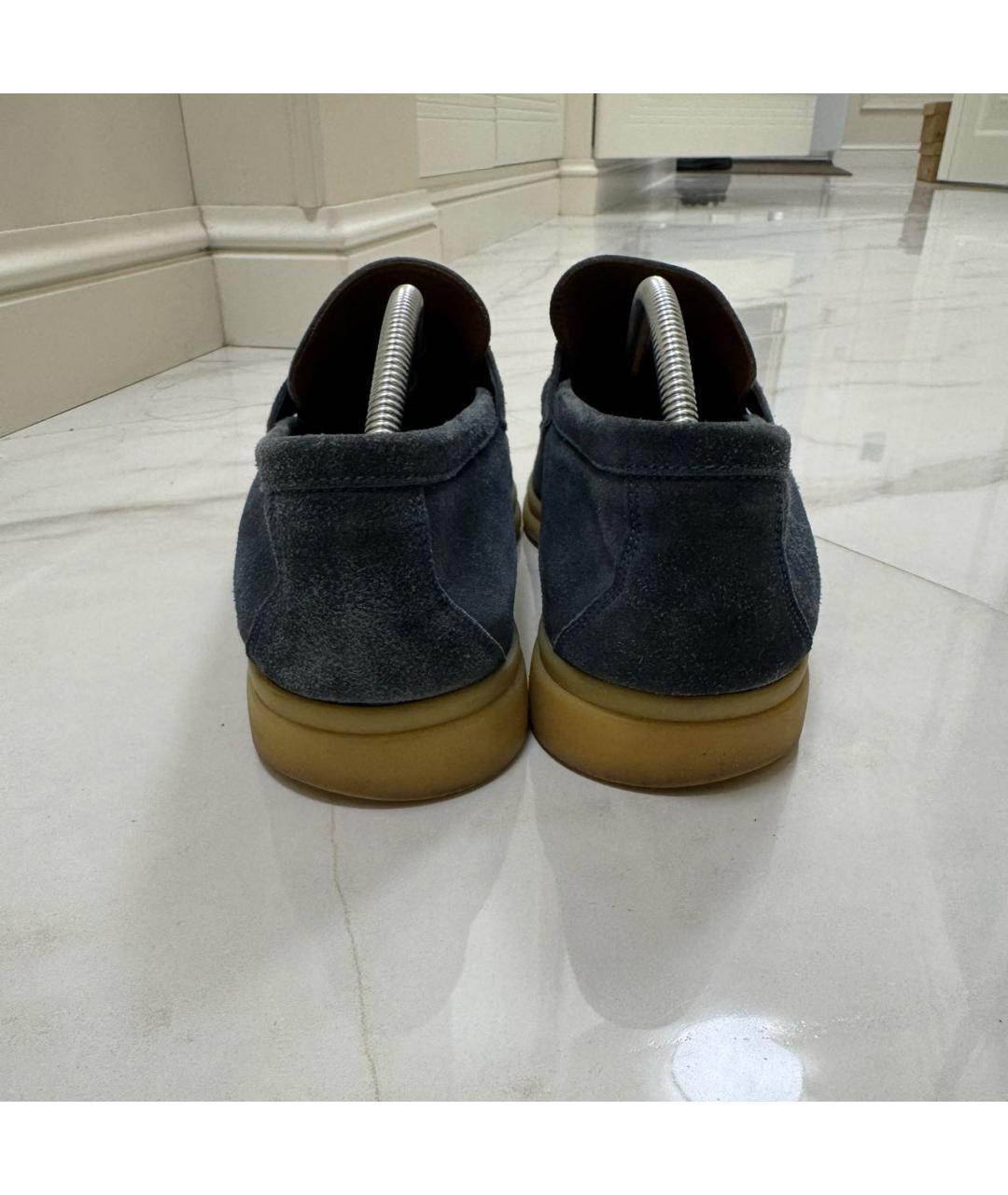 LORO PIANA Синие замшевые лоферы, фото 4