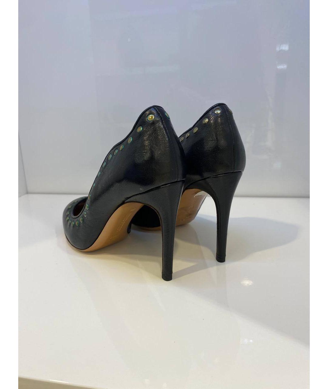 ROBERTO CAVALLI Черные кожаные туфли, фото 3