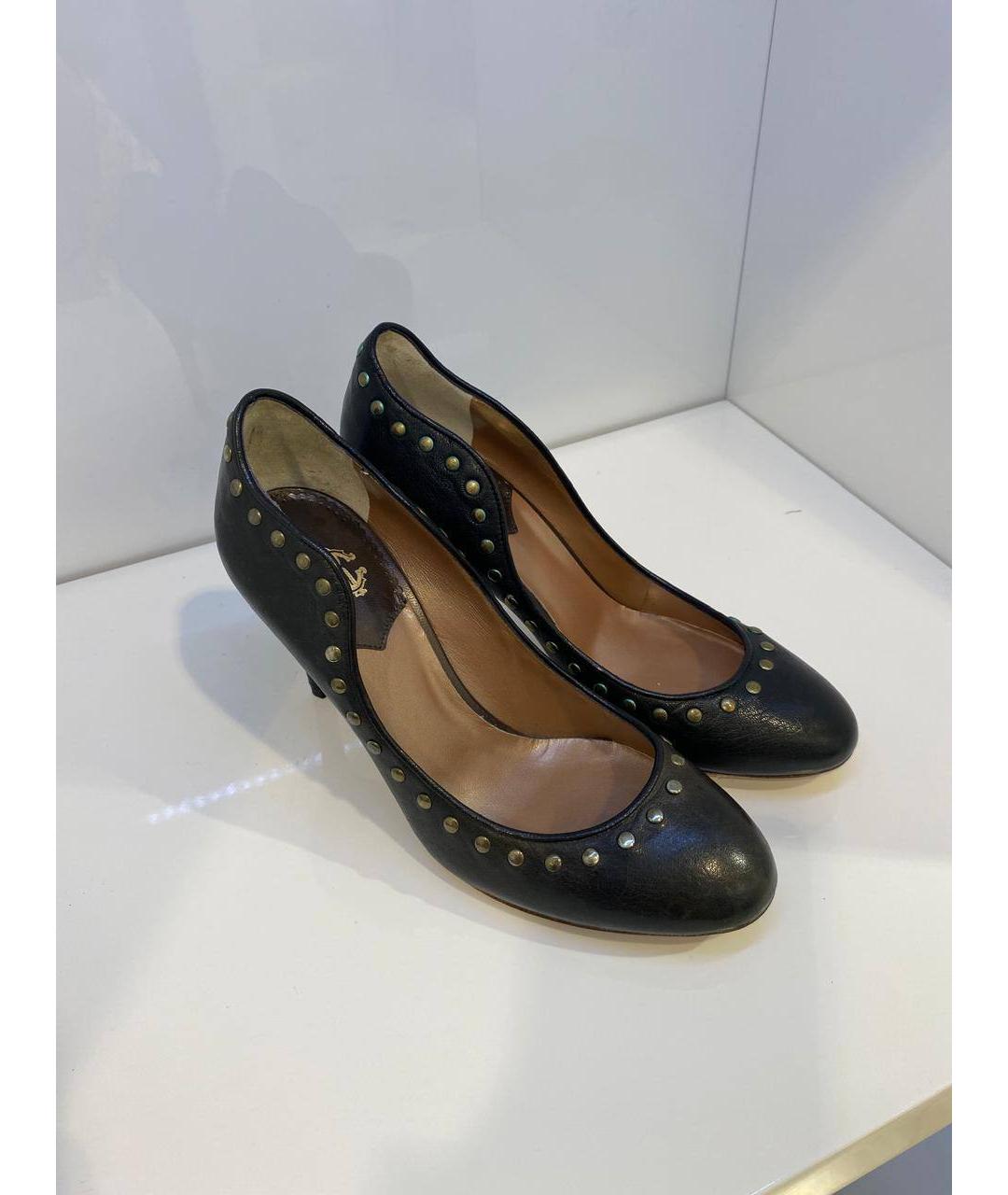 ROBERTO CAVALLI Черные кожаные туфли, фото 4