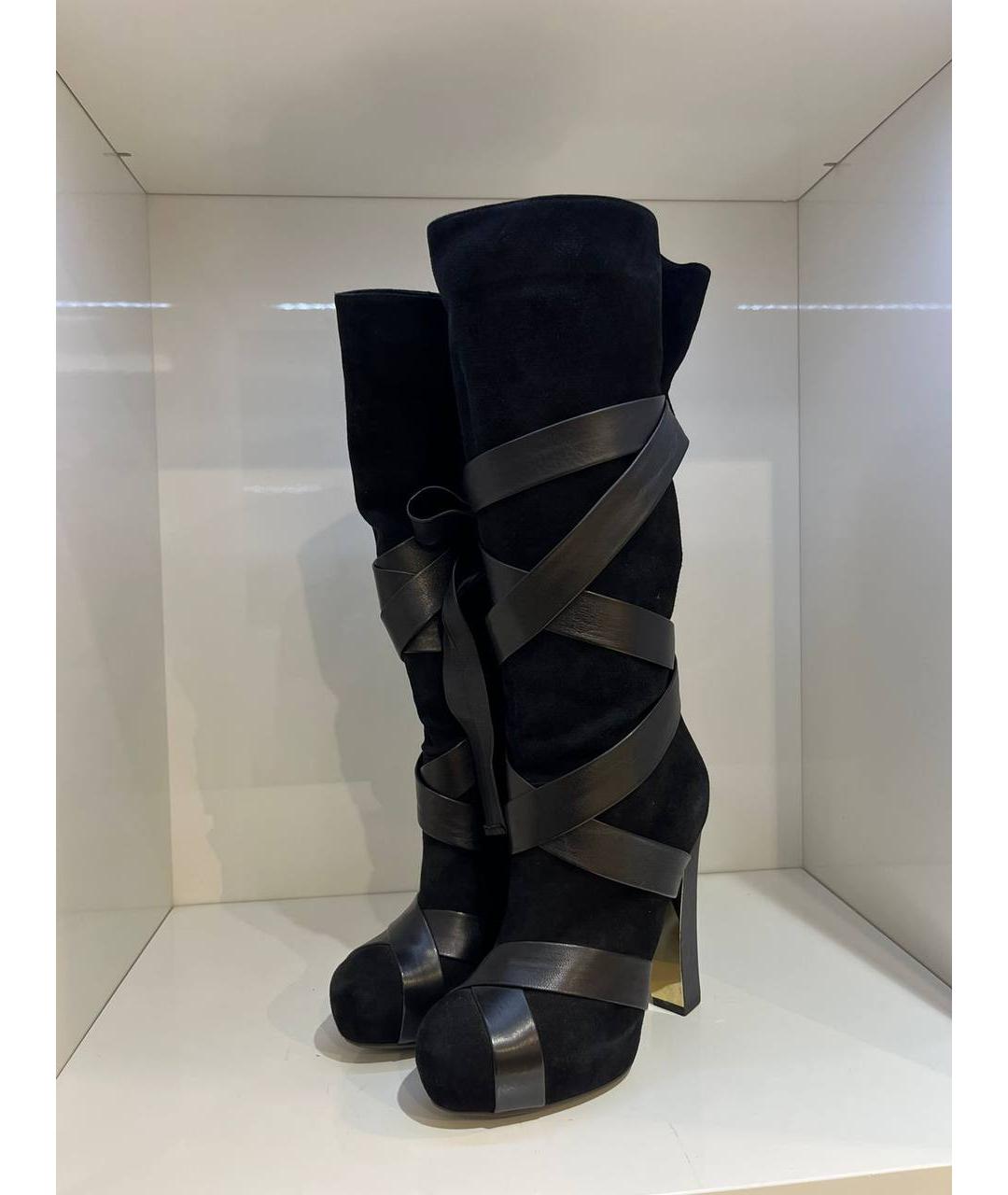 ROBERTO CAVALLI Черные замшевые сапоги, фото 4
